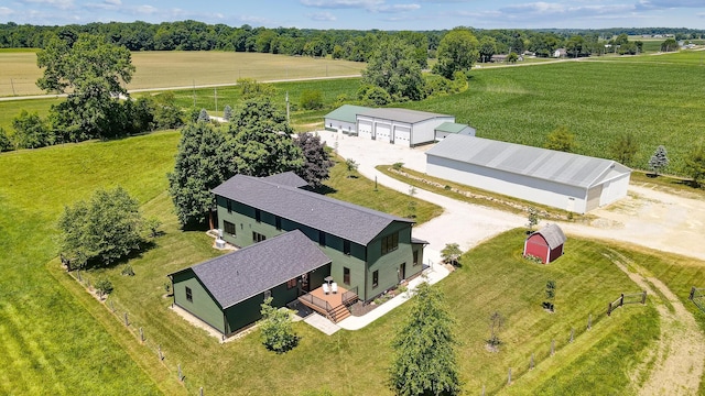 aerial view featuring a rural view