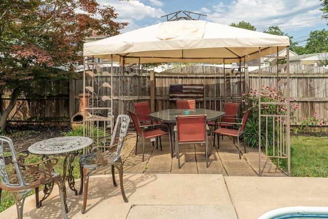 view of patio with a gazebo