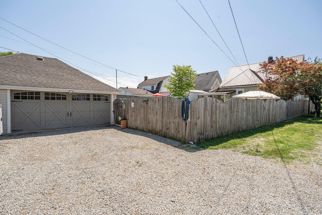 view of garage