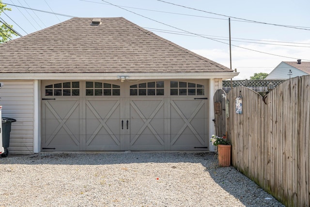 view of garage