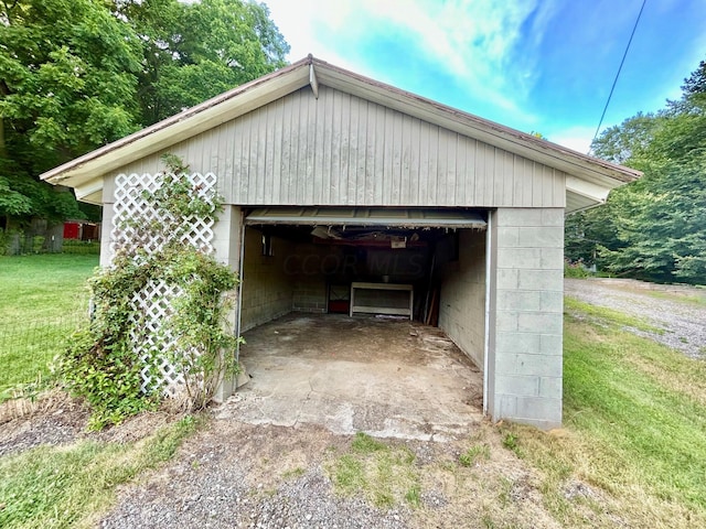 view of garage