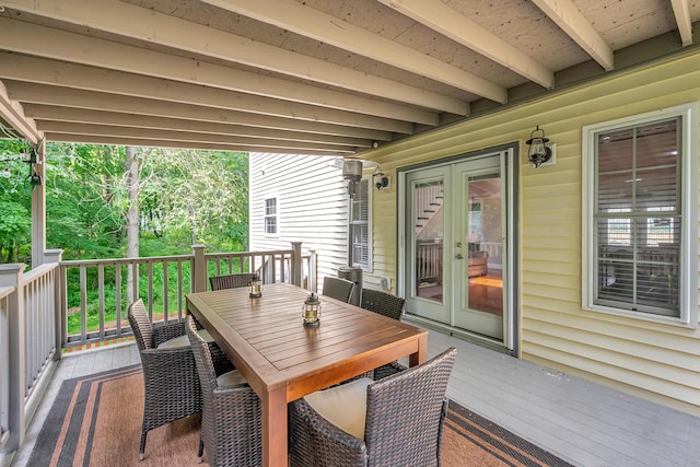 deck with french doors