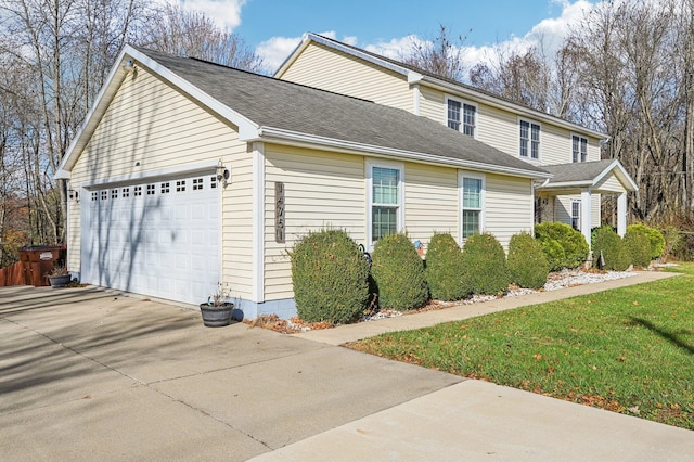 view of home's exterior with a garage