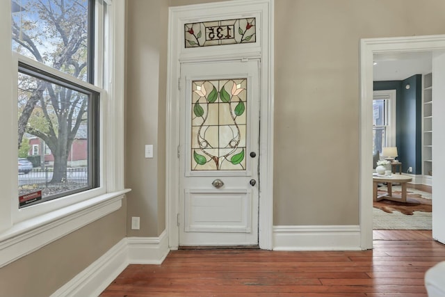 entrance foyer featuring dark hardwood / wood-style flooring