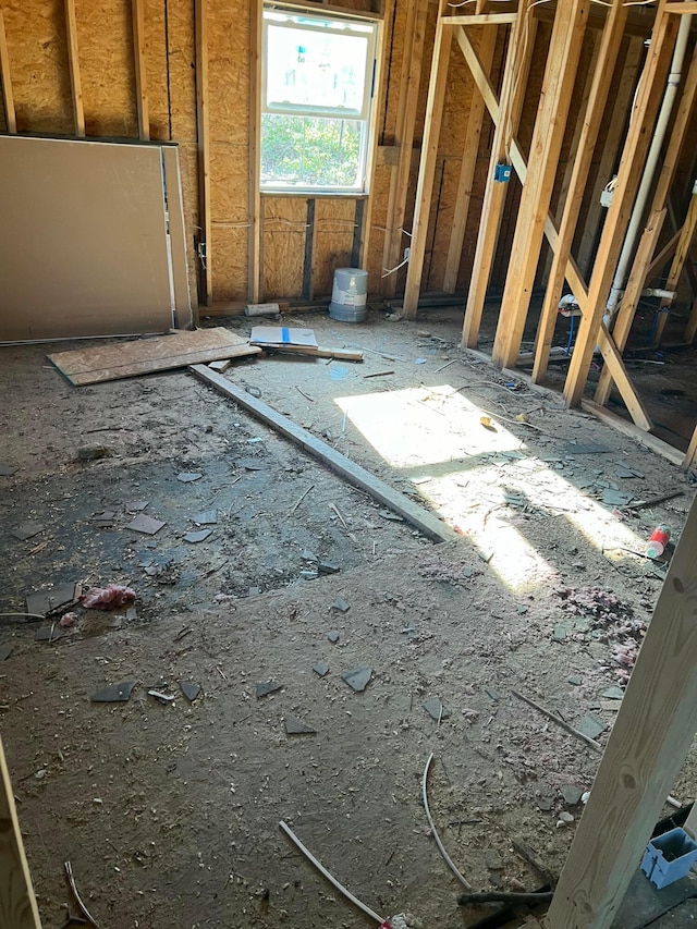 view of unfinished attic