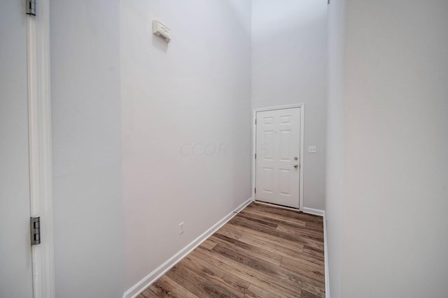 doorway to outside with hardwood / wood-style floors