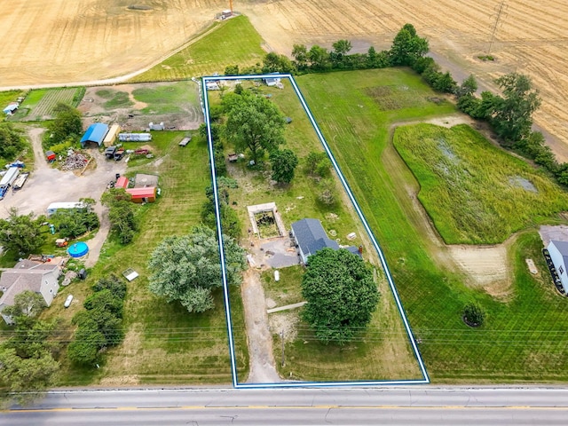 drone / aerial view featuring a rural view