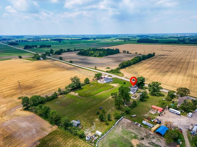 drone / aerial view with a rural view