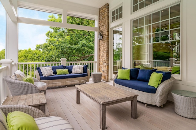 sunroom with plenty of natural light