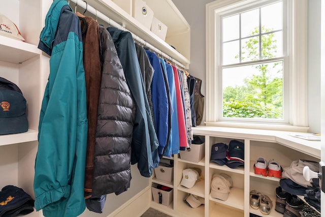 view of walk in closet