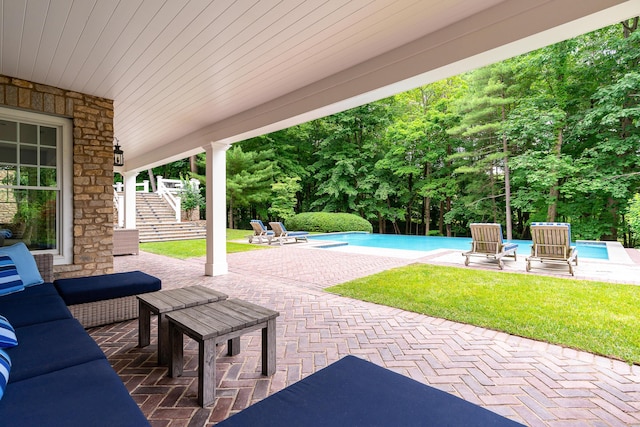 view of patio with outdoor lounge area