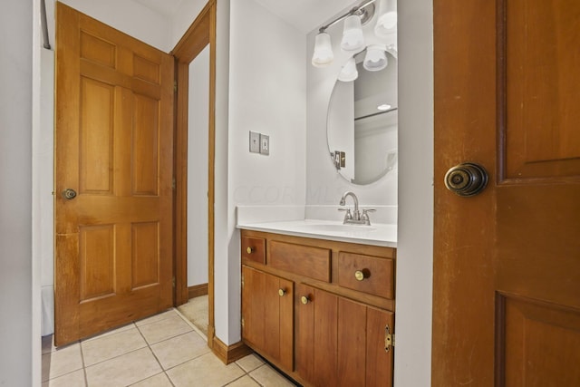 bathroom featuring tile patterned floors and vanity