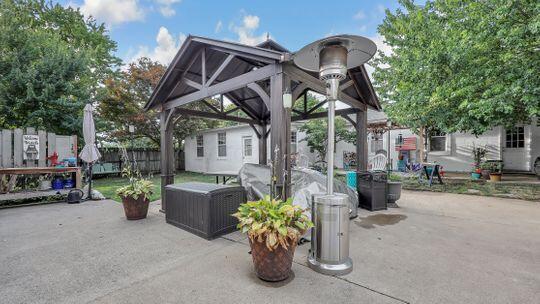 view of patio featuring a gazebo