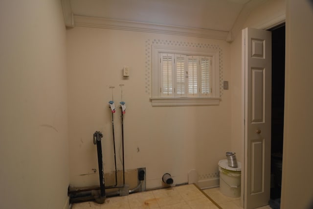 laundry room with crown molding