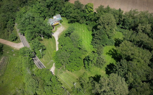 aerial view featuring a rural view