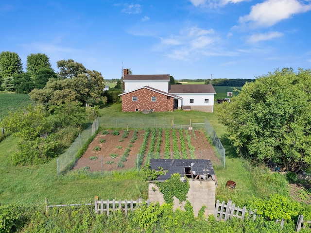 drone / aerial view with a rural view