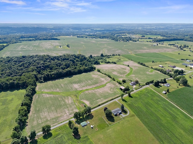 aerial view featuring a rural view