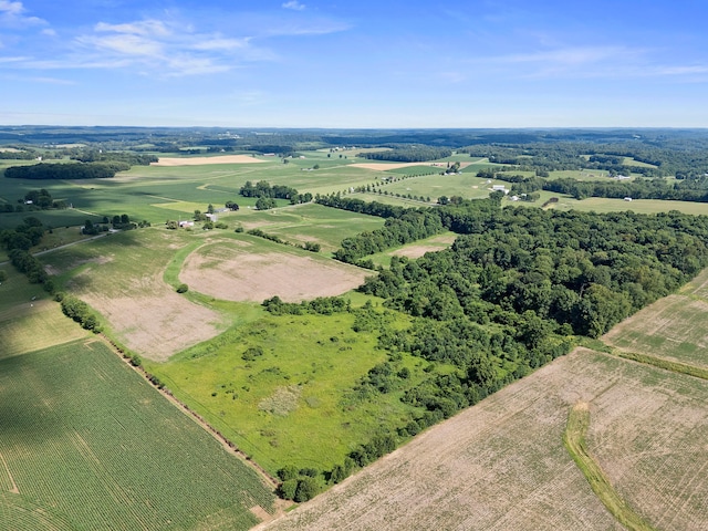 aerial view with a rural view