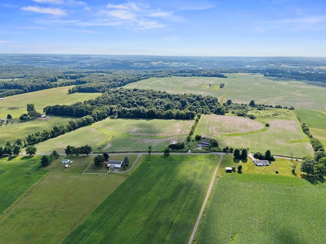 drone / aerial view with a rural view