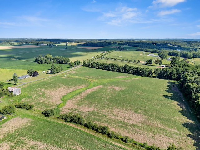 bird's eye view featuring a rural view