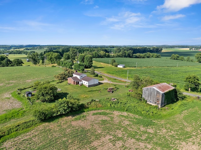 drone / aerial view with a rural view