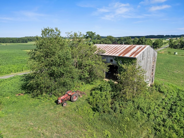 bird's eye view with a rural view