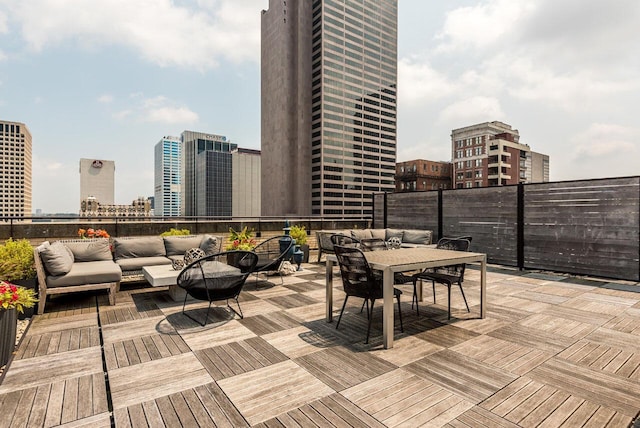 view of patio featuring an outdoor hangout area