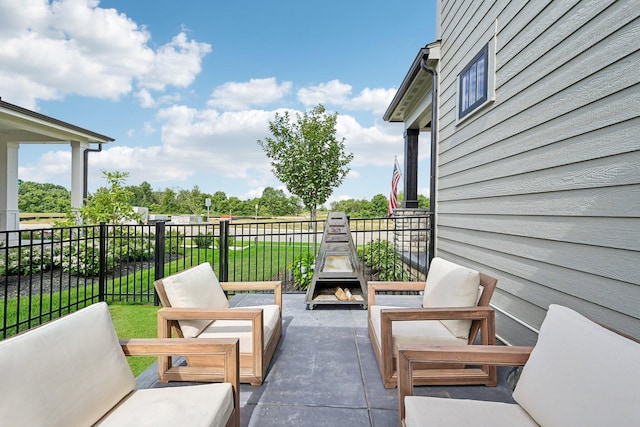 balcony featuring outdoor lounge area