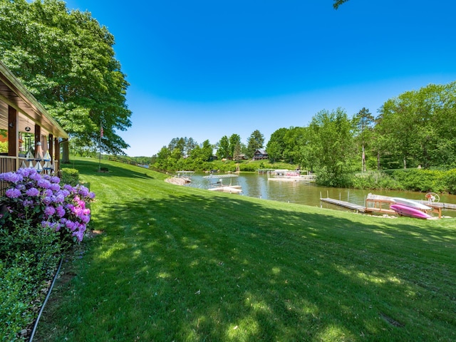 4 Cadillac Dr, Senecaville, OH 43780 - view of yard featuring a water view and a boat dock