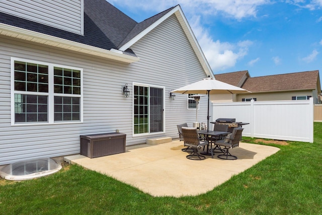 view of patio with grilling area