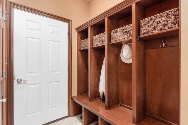 mudroom featuring light tile patterned floors