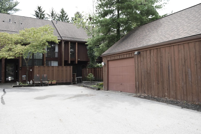 garage with central AC