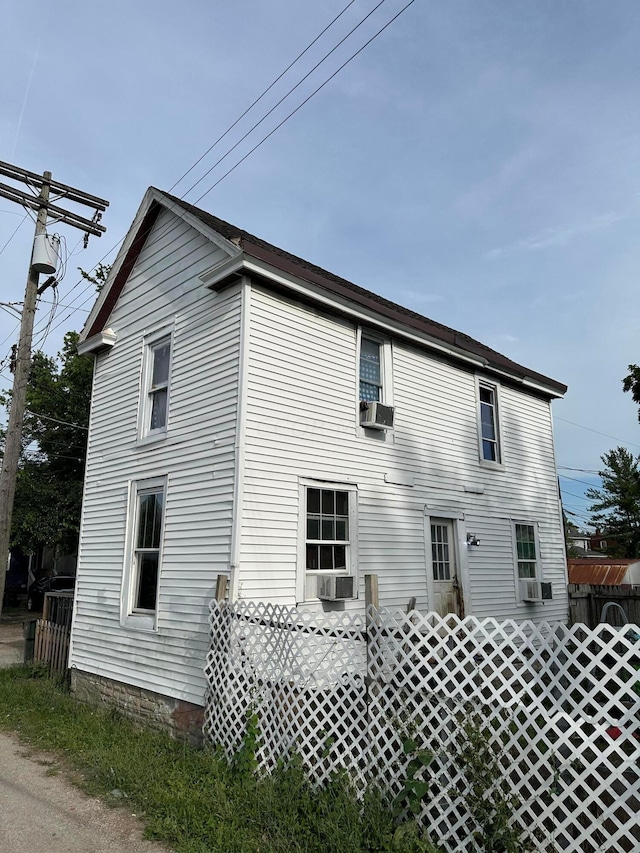 view of home's exterior featuring cooling unit