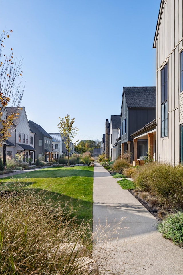 view of community with a lawn