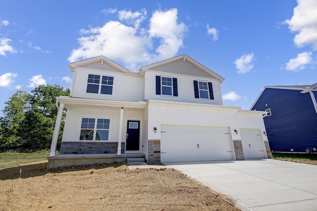 view of front of home with a garage