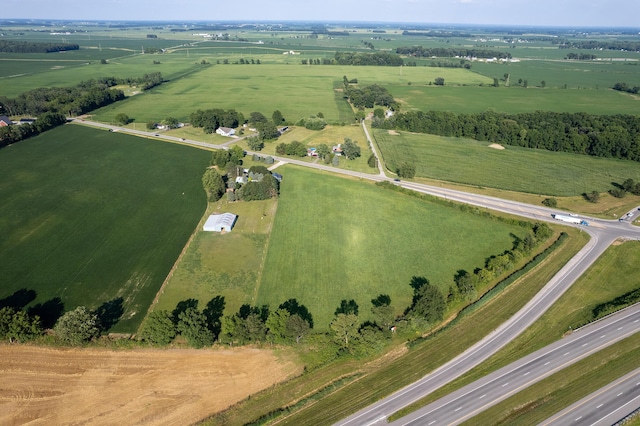 aerial view featuring a rural view