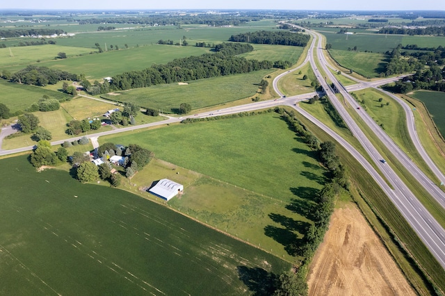 bird's eye view with a rural view