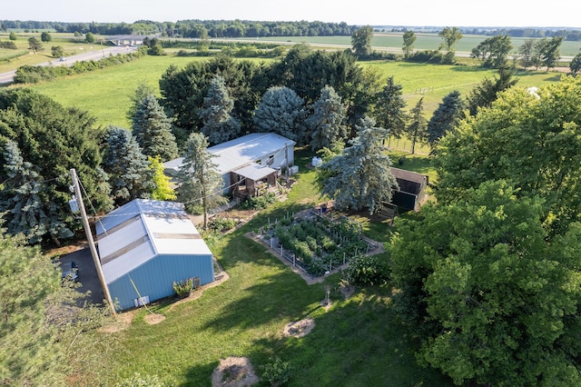 aerial view featuring a rural view