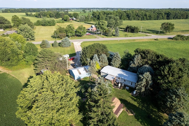 aerial view with a rural view