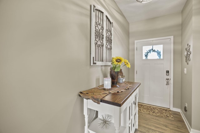 entryway with light hardwood / wood-style floors