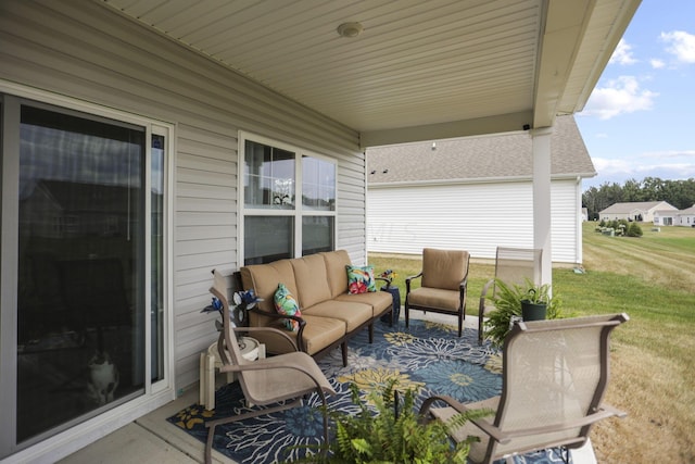 view of patio with an outdoor living space