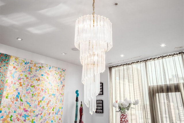 room details with a chandelier