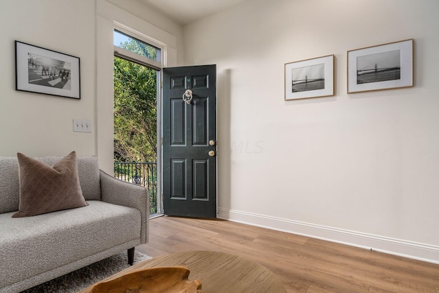 entryway with light wood-type flooring