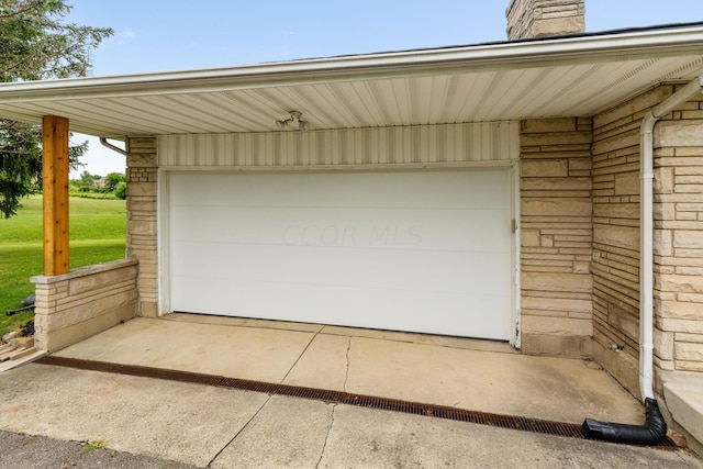 view of garage