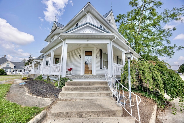 view of front of home featuring covered porch