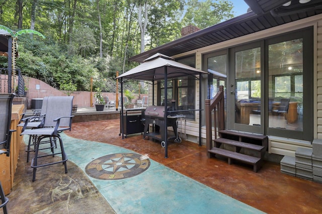 view of patio with grilling area