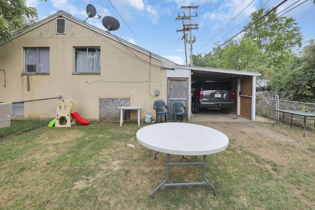 exterior space featuring a carport