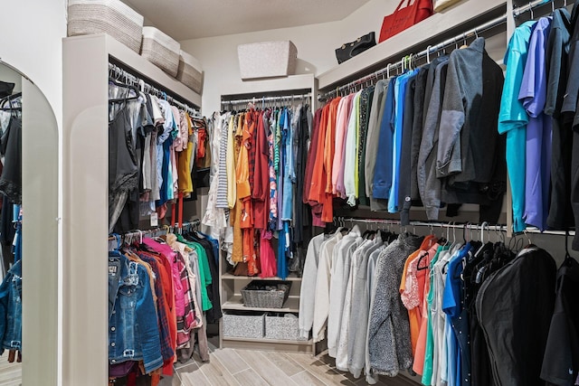 spacious closet featuring hardwood / wood-style flooring