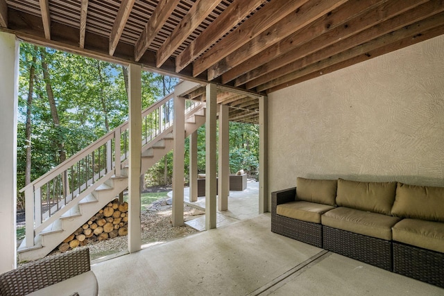 view of patio with an outdoor hangout area