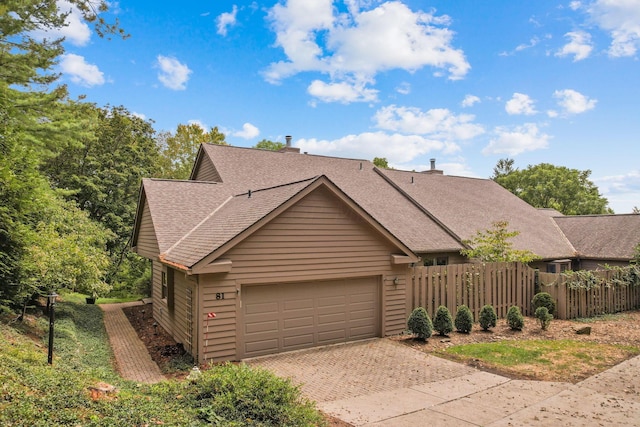 view of front of home featuring a garage